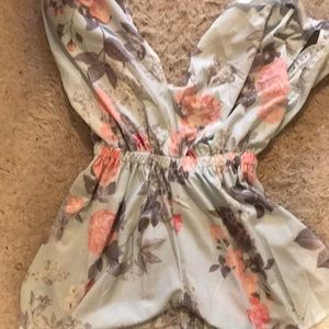 Floral off the shoulder romper
